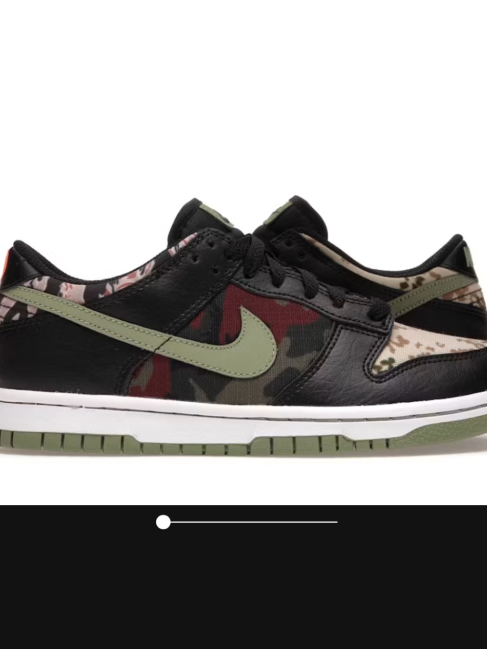 Nike Dunk Low Crazy Camo GS Black Multi-Olive Camo (Size 5.5Y)